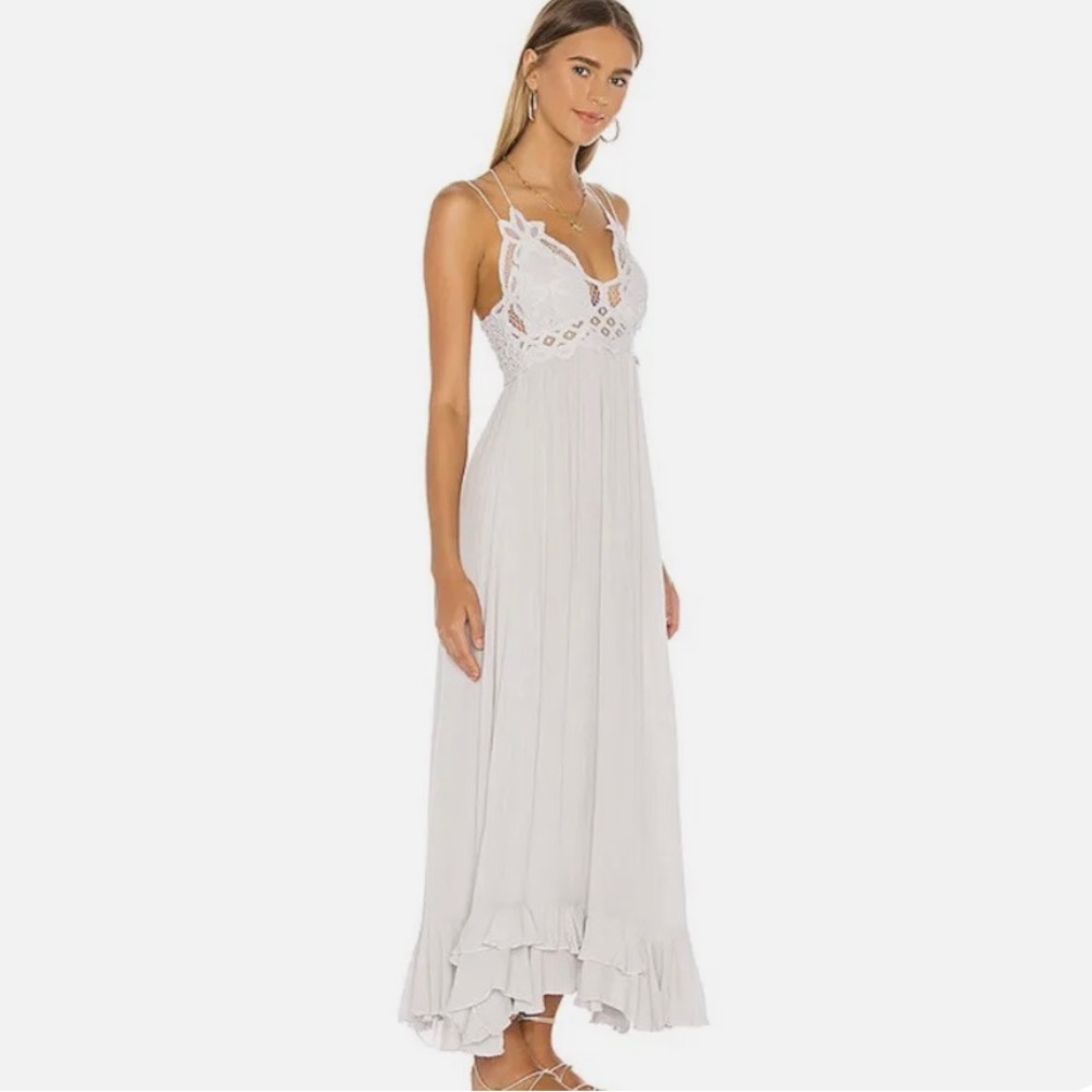 Free People Adella Slip Crochet Lace Maxi Dress Smocked